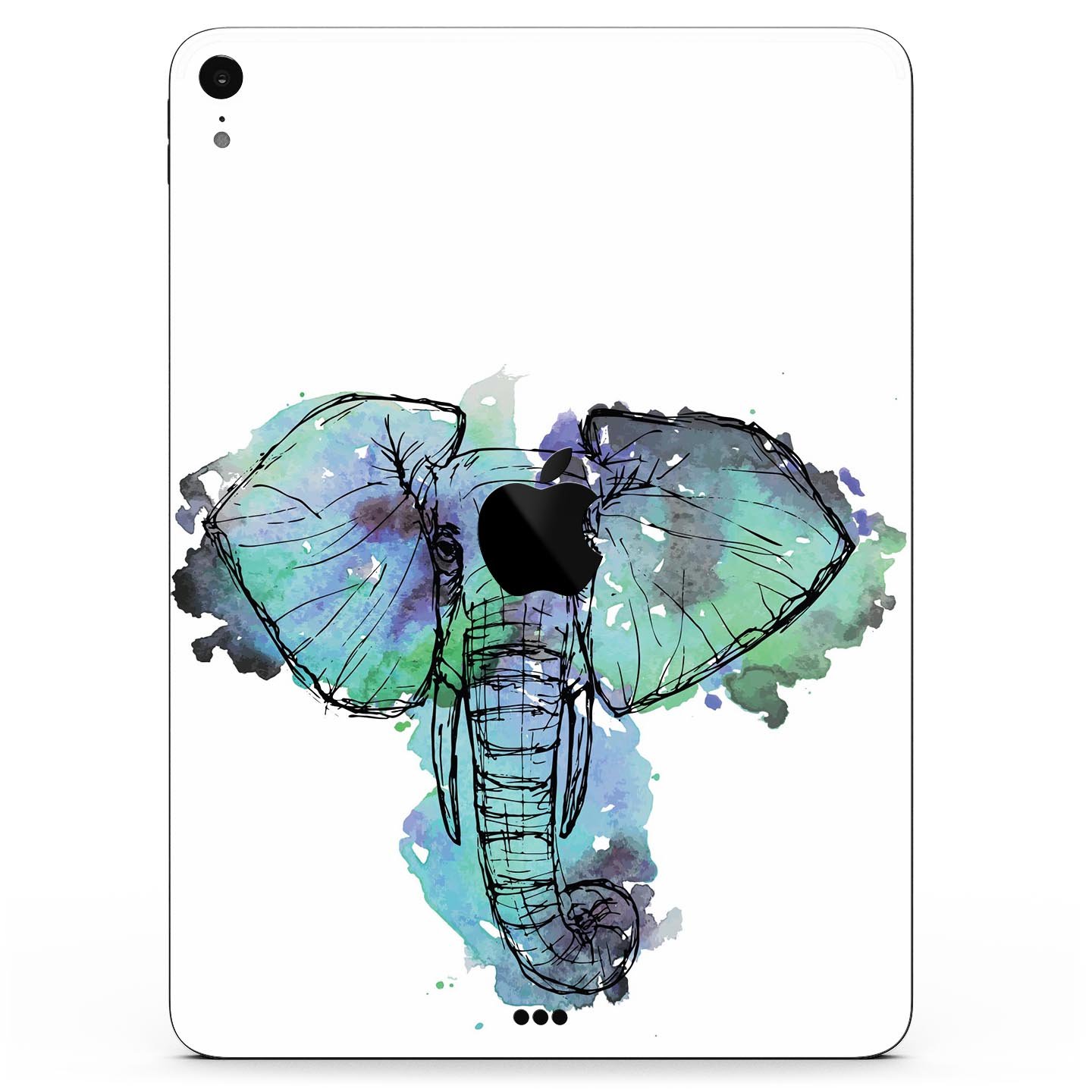 African Sketch Elephant skin decal for Apple iPad Pro, showcasing intricate elephant artwork on a protective layer.