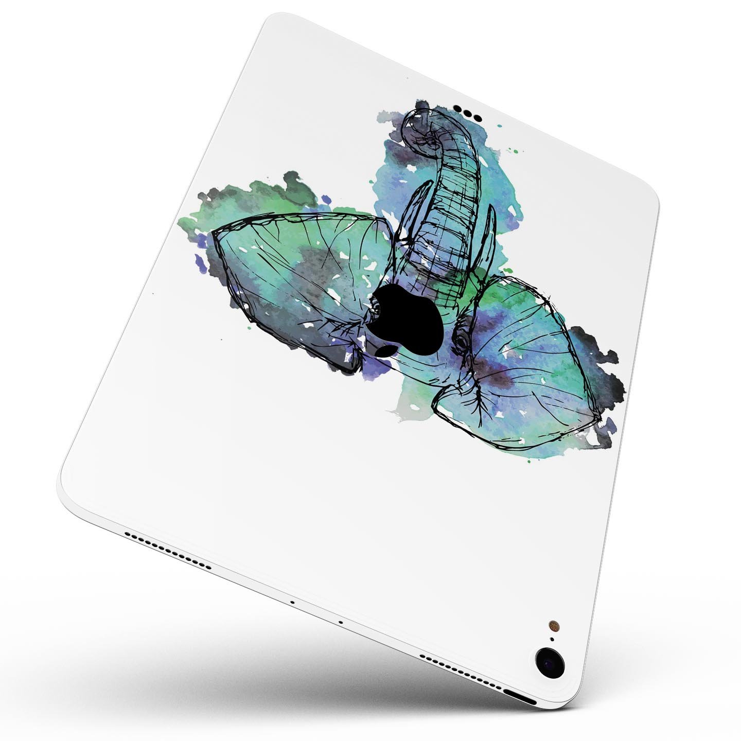 African Sketch Elephant skin decal for Apple iPad Pro, showcasing intricate elephant artwork on a protective layer.