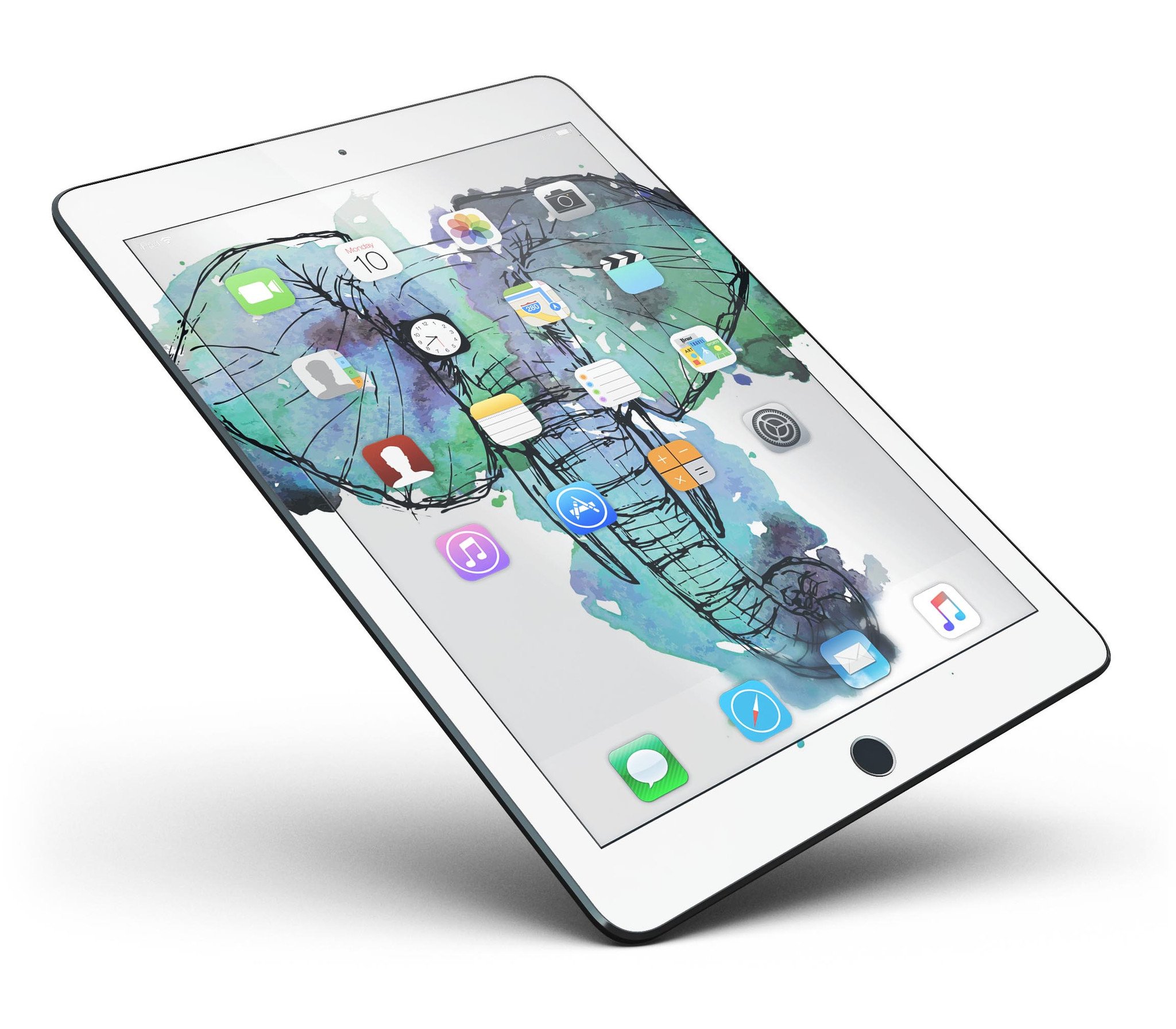 African Sketch Elephant Full Body Skin for iPad Pro, showcasing vibrant design and premium vinyl material.