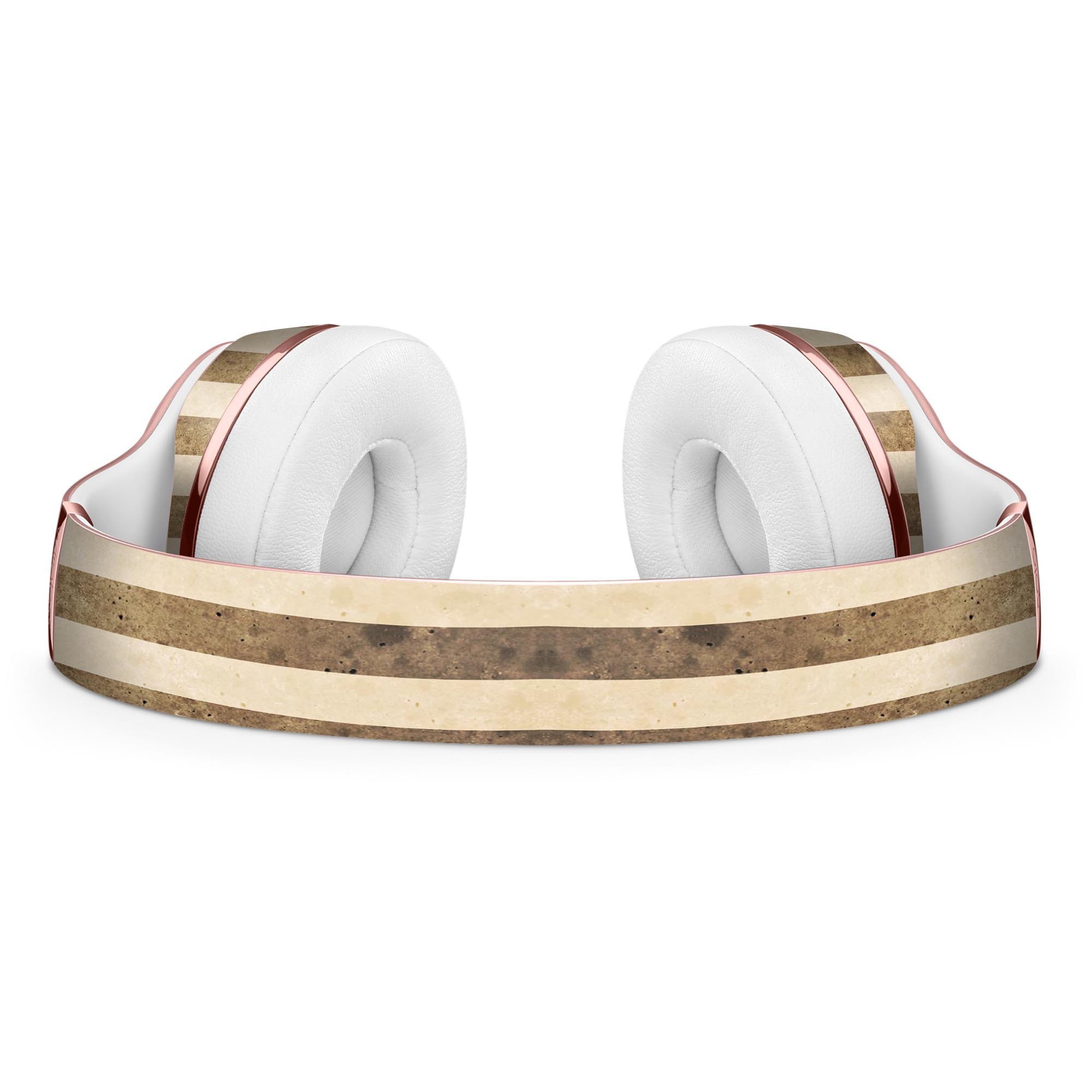 Aged Brown and Grunge Vertical Stripes Skin Kit for Beats by Dre Solo 3 Wireless Headphones, showcasing a stylish design and premium vinyl material.