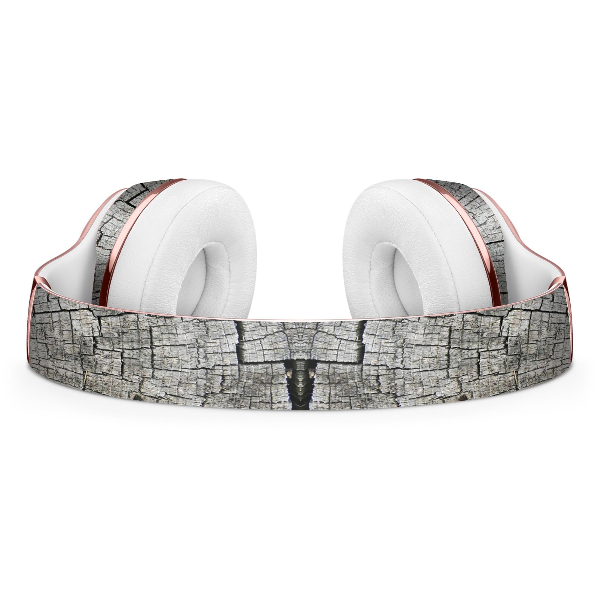Aged Cracked Tree Stump Skin Kit for Beats by Dre Solo 3 Wireless Headphones, showcasing a rustic design.