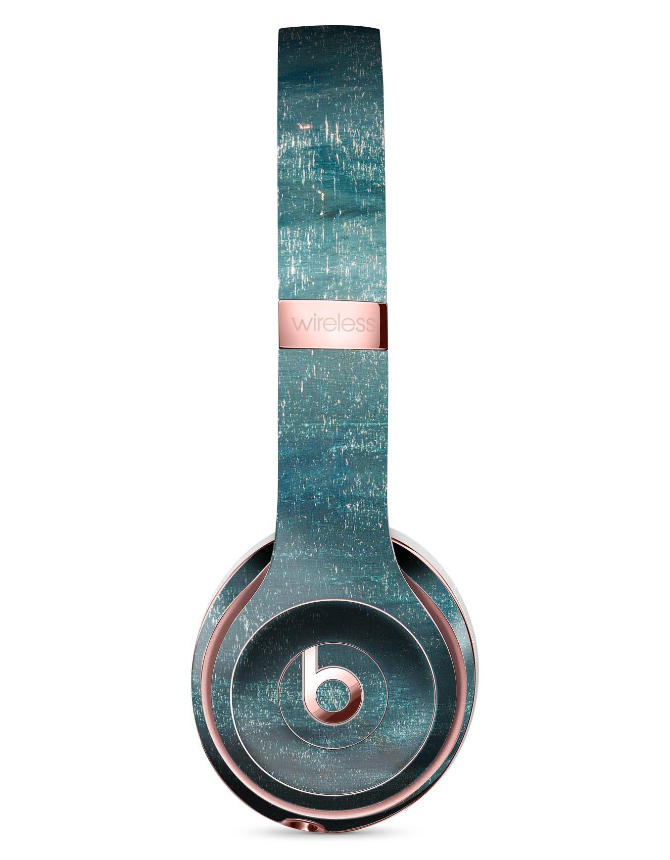 Aged Green Paint Surface Skin Kit for Beats by Dre Solo 3 Wireless Headphones, showcasing a stylish design and premium vinyl material.