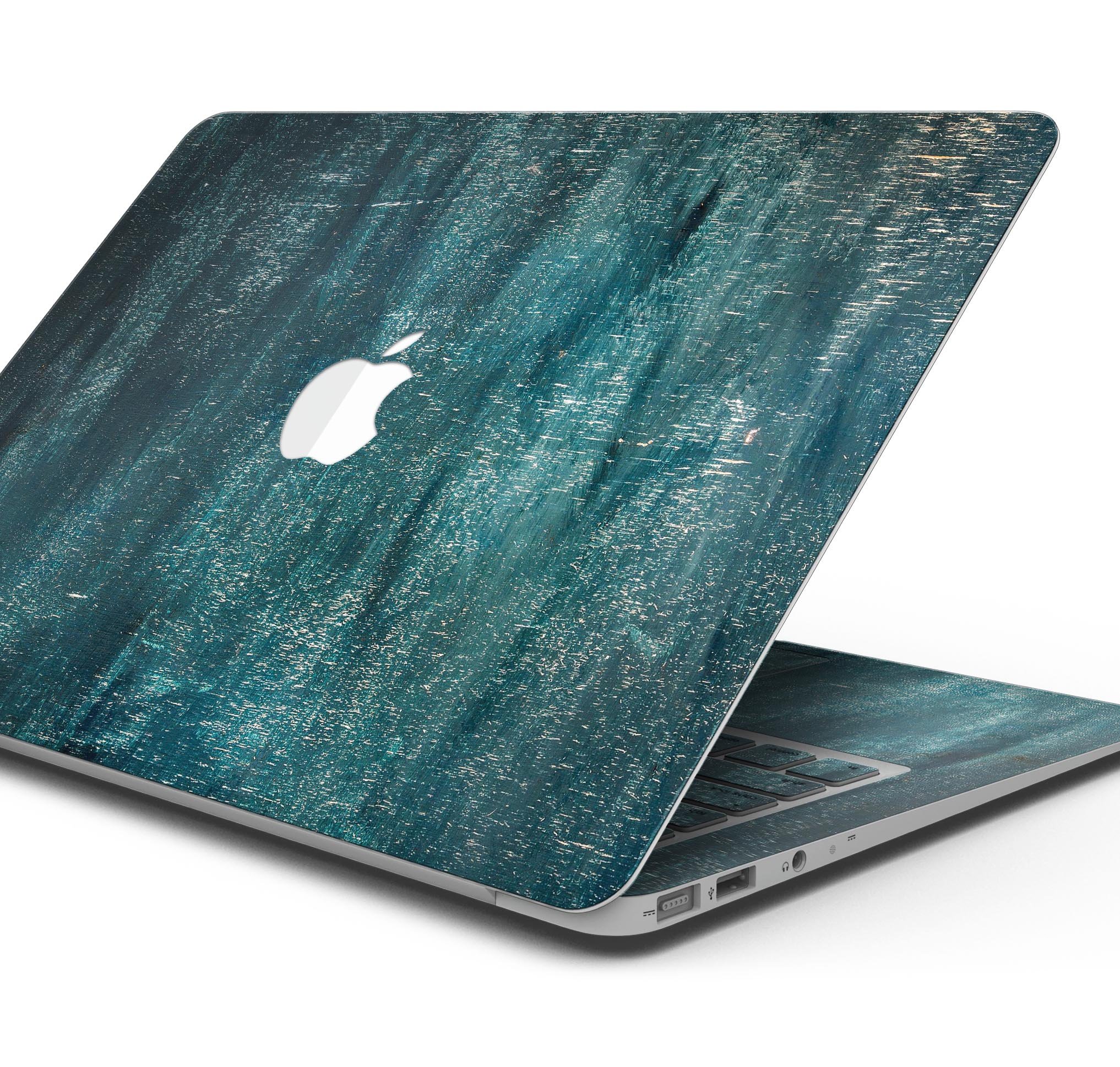 Aged Green Paint Surface skin decal wrap kit for MacBook, showcasing a stylish design with a premium vinyl finish.