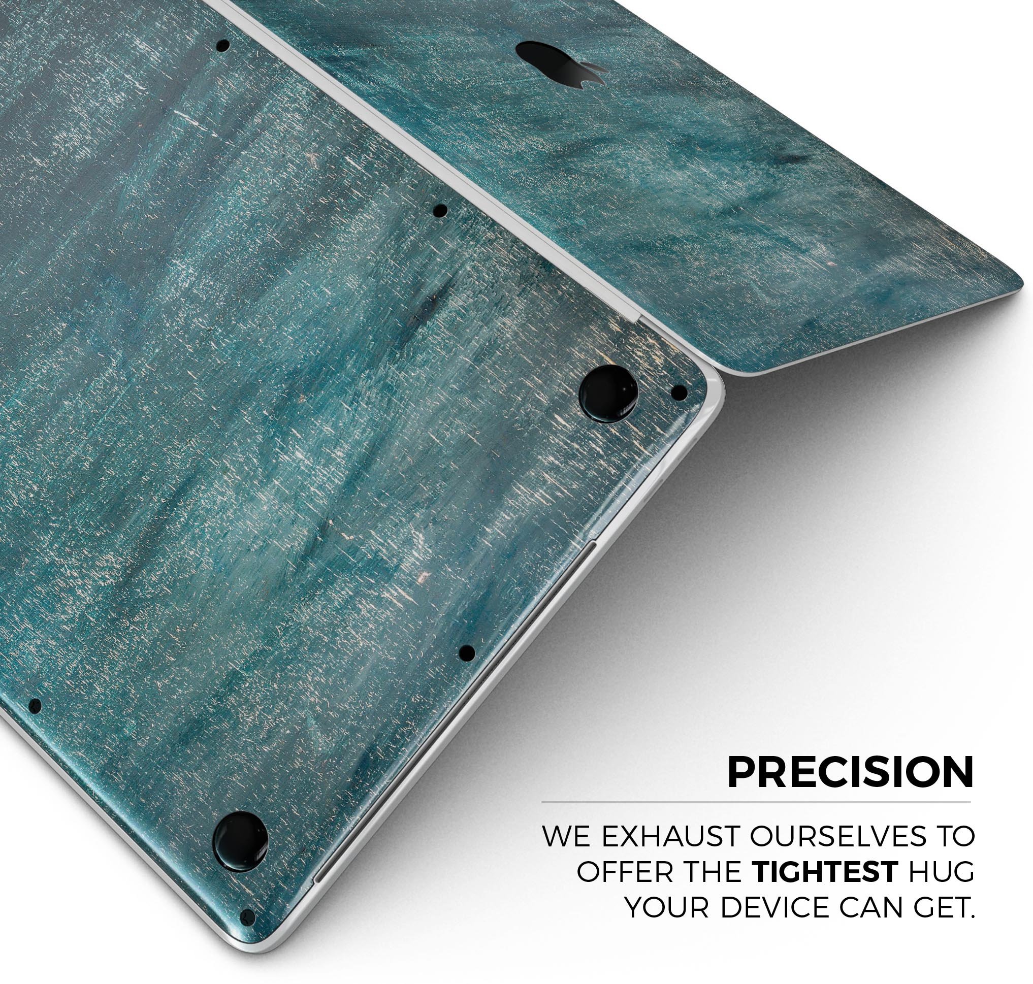 Aged Green Paint Surface skin decal wrap kit for MacBook, showcasing a stylish design with a premium vinyl finish.