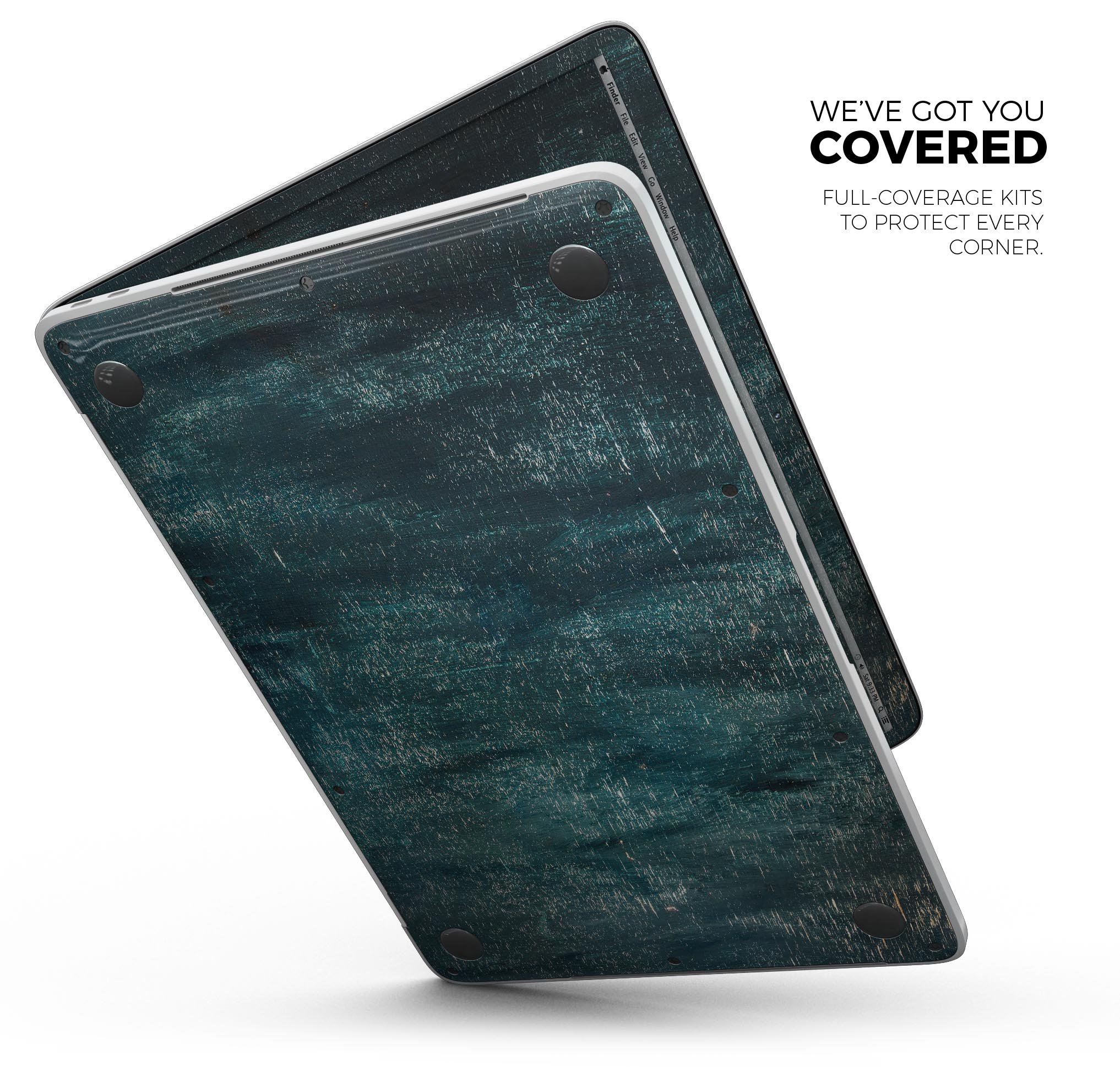 Aged Green Paint Surface skin decal wrap kit for MacBook, showcasing a stylish design with a premium vinyl finish.