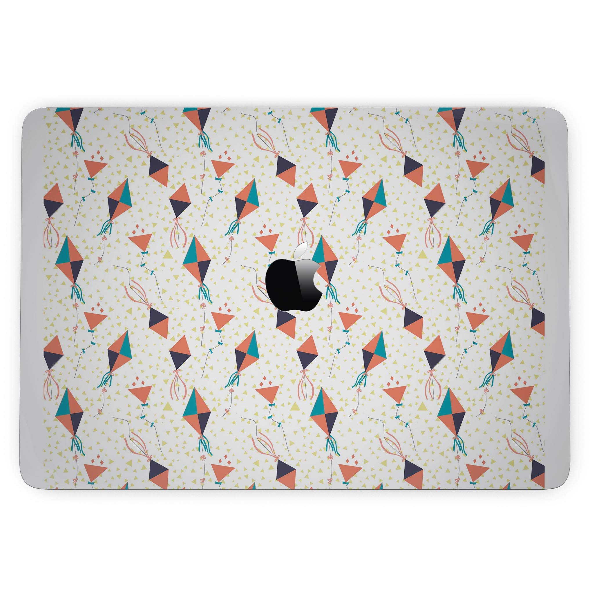 Colorful All Over Flying Kites Pattern skin for 13" MacBook Pro without Touch Bar, showcasing vibrant kites against a sleek background.