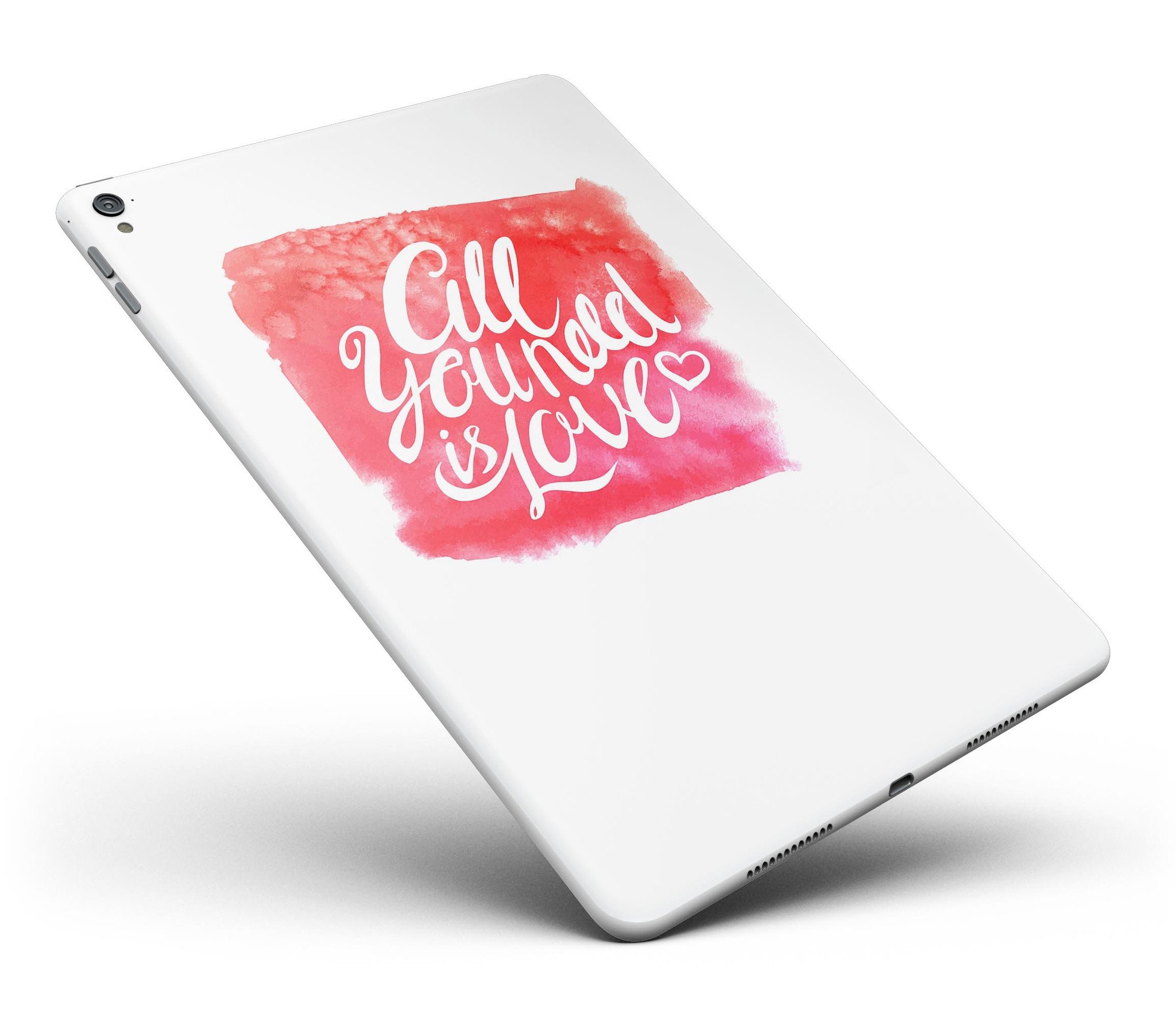 All You Need is Love Full Body Skin for iPad Pro, showcasing vibrant design and premium vinyl material.