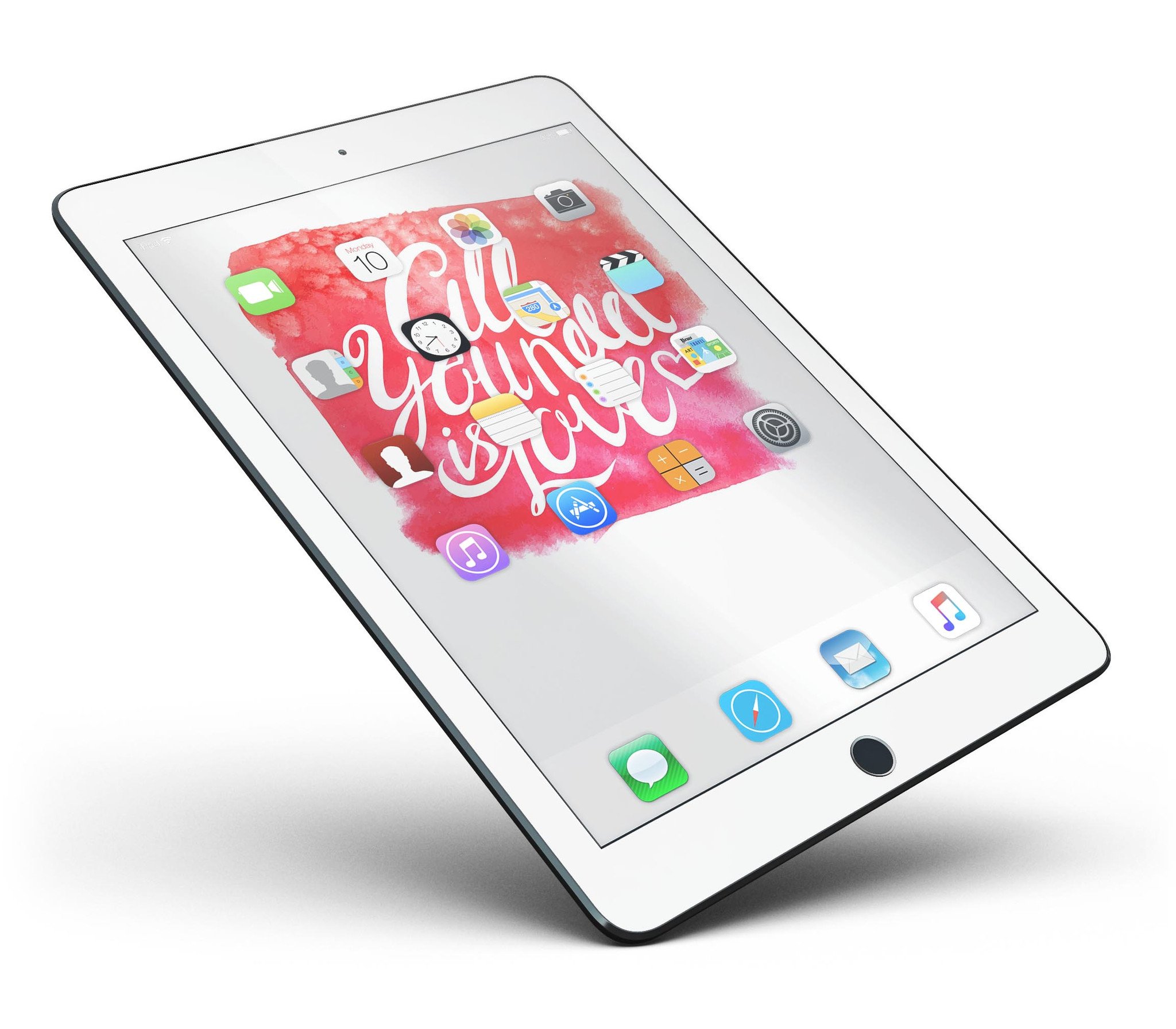 All You Need is Love Full Body Skin for iPad Pro, showcasing vibrant design and premium vinyl material.