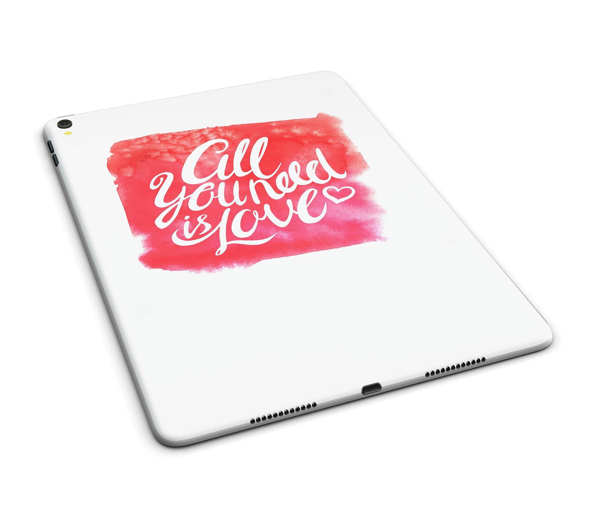 All You Need is Love Full Body Skin for iPad Pro, showcasing vibrant design and premium vinyl material.