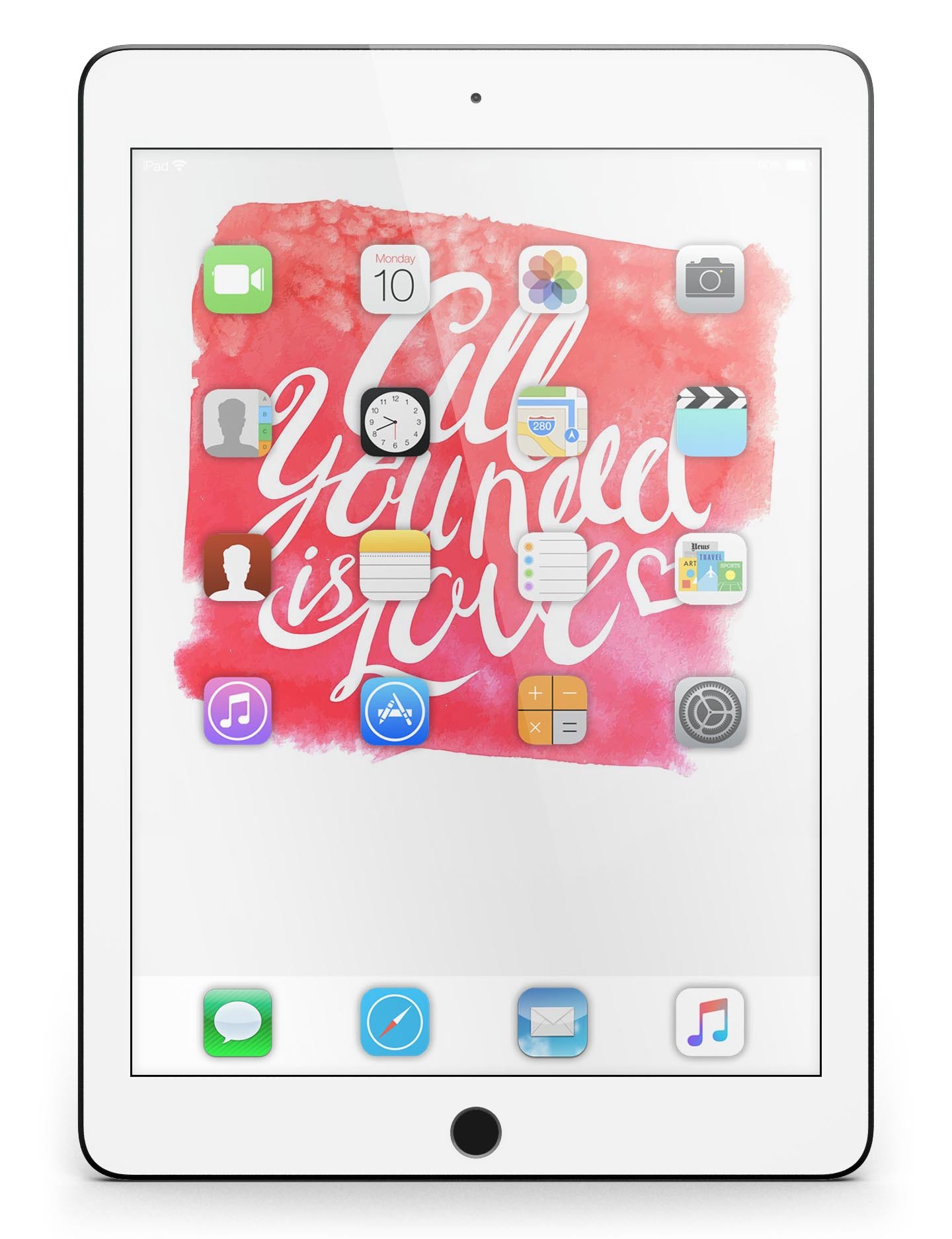 All You Need is Love Full Body Skin for iPad Pro, showcasing vibrant design and premium vinyl material.