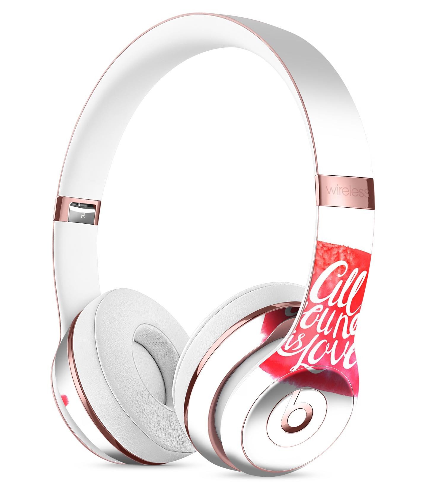 All You Need is Love Full-Body Skin Kit for Beats by Dre Solo 3, showcasing vibrant design and premium vinyl material.