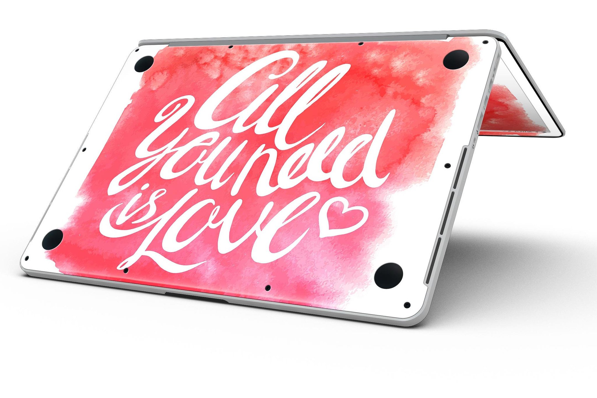 Stylish 'All You Need is Love' skin for MacBook Pro with Retina Display, showcasing vibrant design and premium vinyl material.