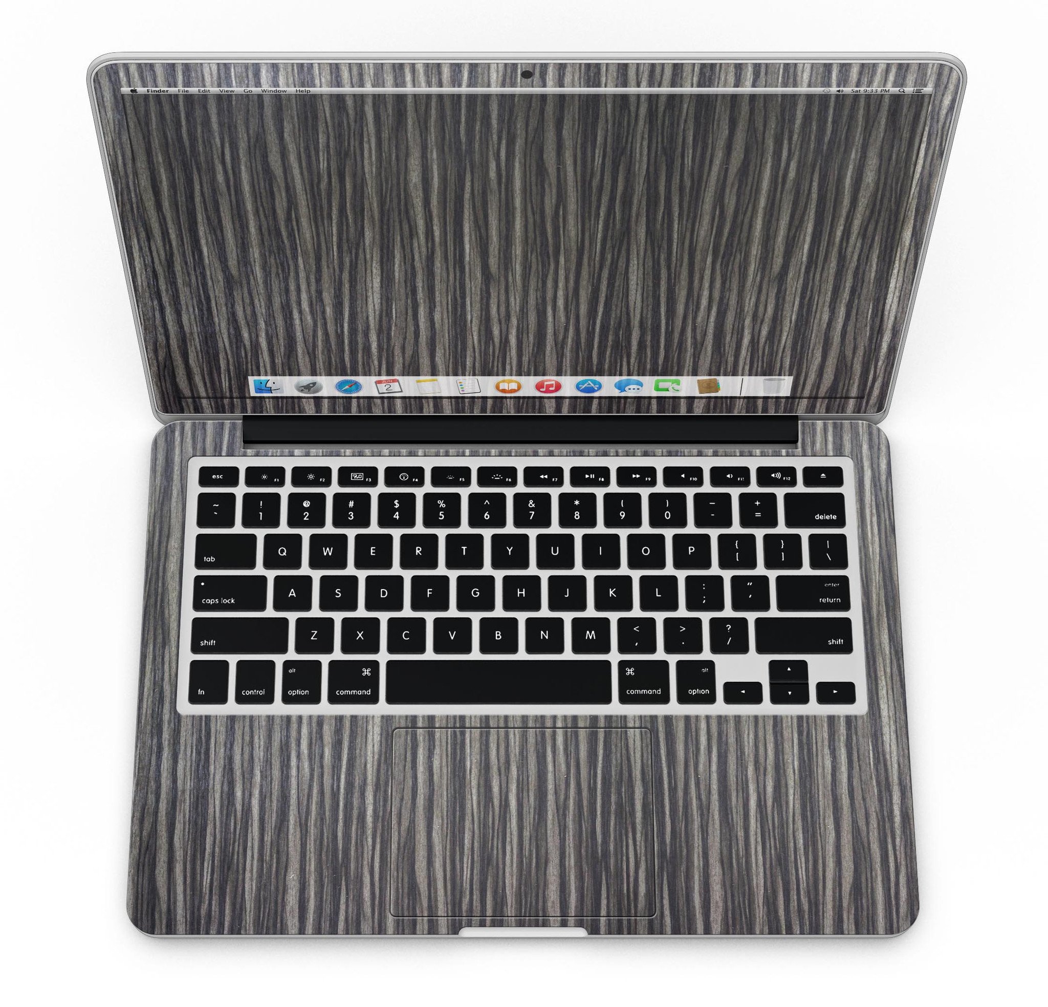 Luxurious Textured Wood Kit for 13" MacBook Pro, showcasing elegant wood finishes and precision-cut design.