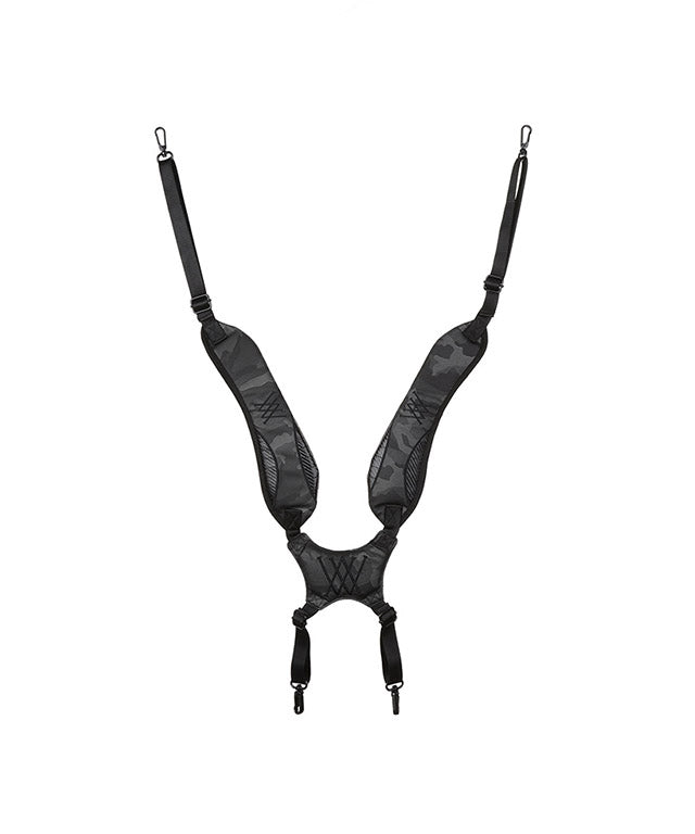 ANEW Golf Dark Camo Stand Bag in Black, showcasing its stylish design and lightweight structure.