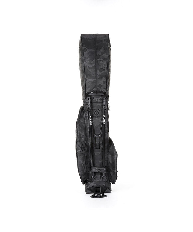 ANEW Golf Dark Camo Stand Bag in Black, showcasing its stylish design and lightweight structure.