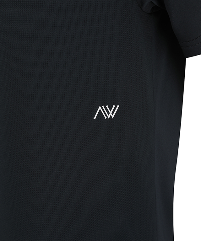 ANEW Golf Men Back Triangular Point Short T-Shirt in Dark Grey, showcasing its unique triangular design and comfortable fit.