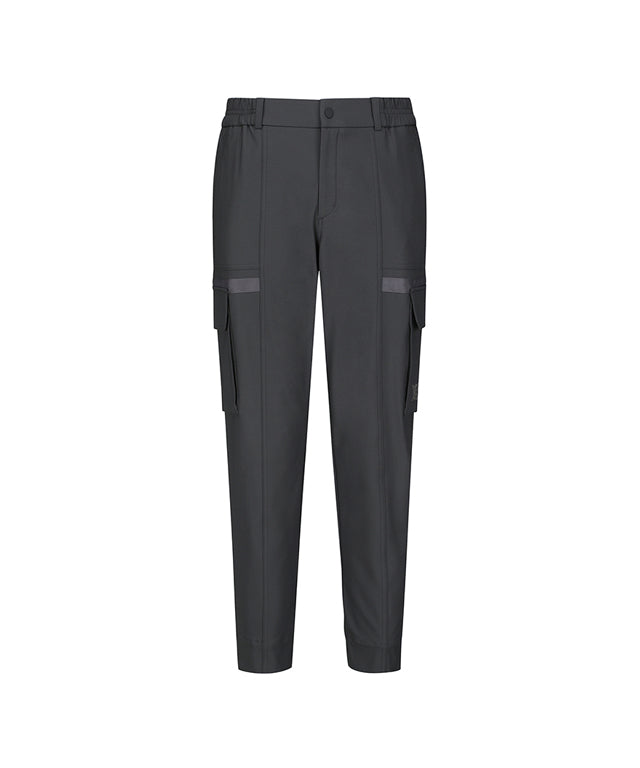 ANEW Golf Men Cago Jogger L/PT in Dark Gray, featuring a stylish diagonal pattern and shibori detailing at the back hem.