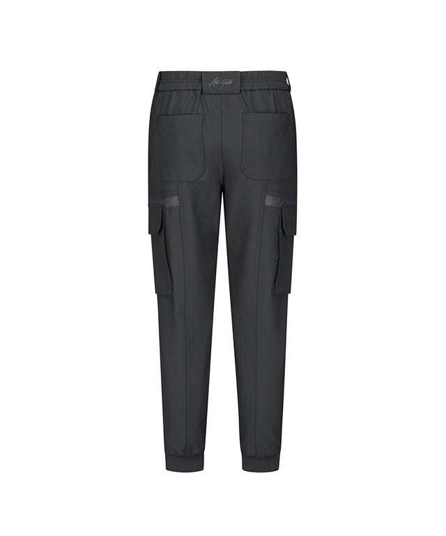 ANEW Golf Men Cago Jogger L/PT in Dark Gray, featuring a stylish diagonal pattern and shibori detailing at the back hem.