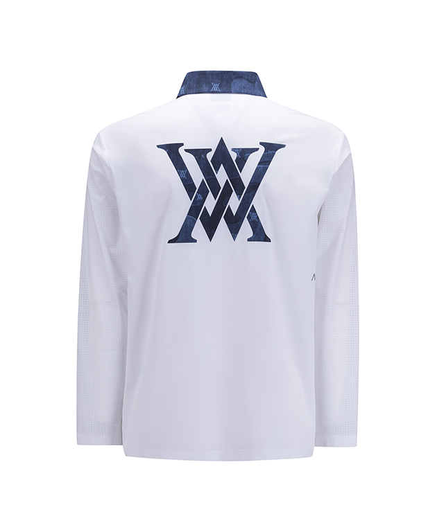 ANEW Golf Men Sleeve Ventilation Cold Fabric Long T-Shirt in White, showcasing its breathable design and stylish appearance.