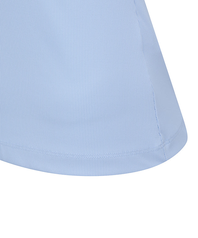 ANEW Golf W Triangle Mesh Block Long T-Shirt in S/Blue, featuring a slim fit, mesh detailing, and padded cooling sleeves.