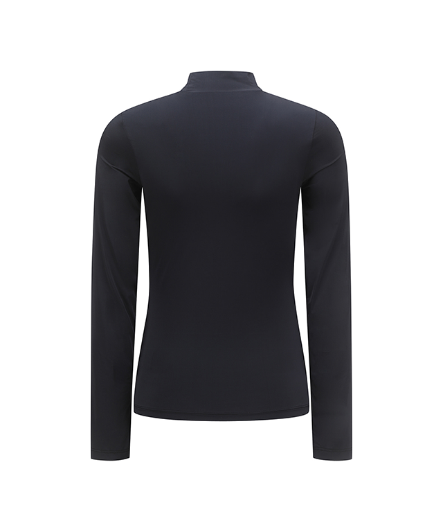 ANEW Golf Women Cold Fabric High Neck T-Shirt in Black, showcasing its stylish design and high neck feature.