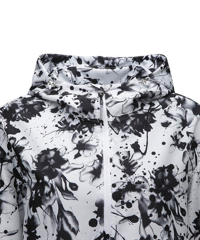 ANEW Golf Women's DTP Point Hoody Jacket in White, featuring a casual hood and adjustable hem string.