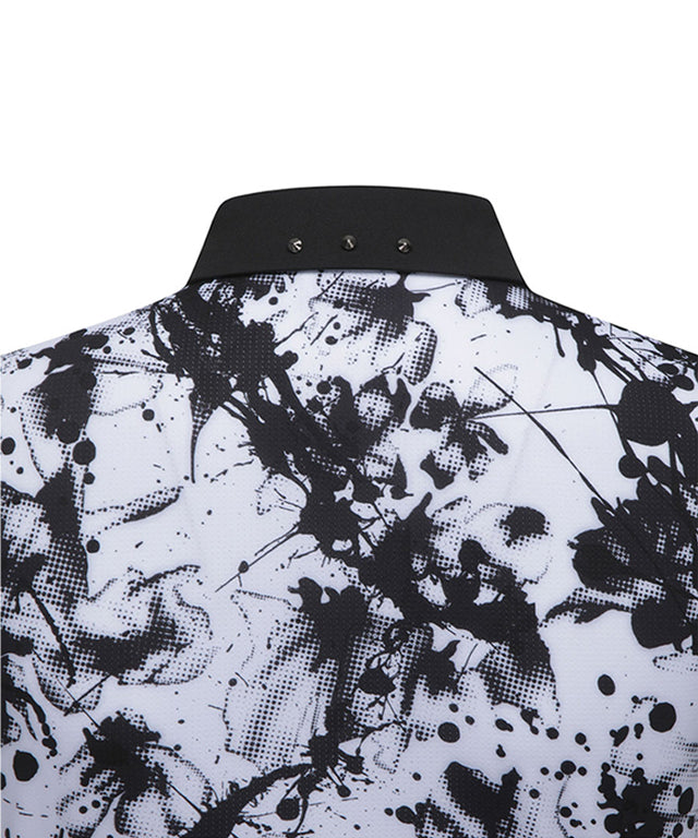 ANEW Golf Women Flower Pattern Short T-Shirt in White featuring floral design and comfortable fit.