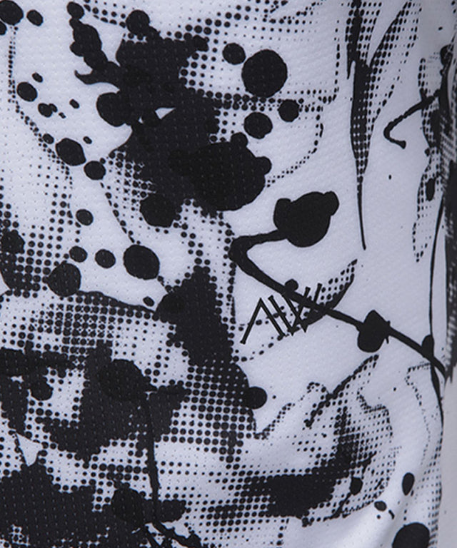 ANEW Golf Women Flower Pattern Short T-Shirt in White featuring floral design and comfortable fit.