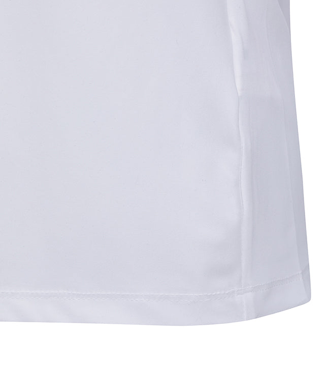 ANEW Golf Women's Front Logo Point Sleeveless T-shirt in White, featuring a high neck design and logo detail.