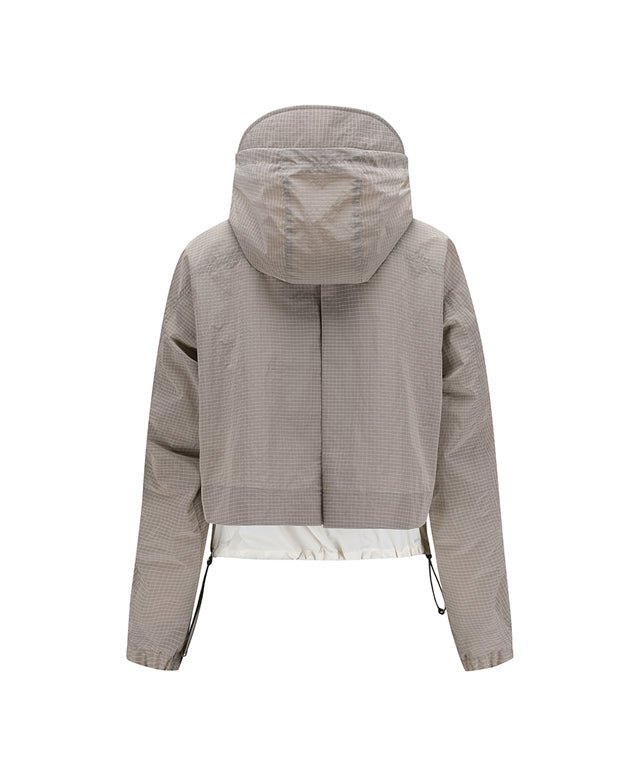 ANEW Golf Women's Ribstop Hoody Windbreaker Jacket in a stylish design, featuring a visor hood and adjustable drawstrings.