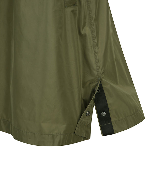 ANEW Golf Women Shoulder Control Band Flaer Lon in Khaki, showcasing adjustable suspender-style design and wide flare bottom.