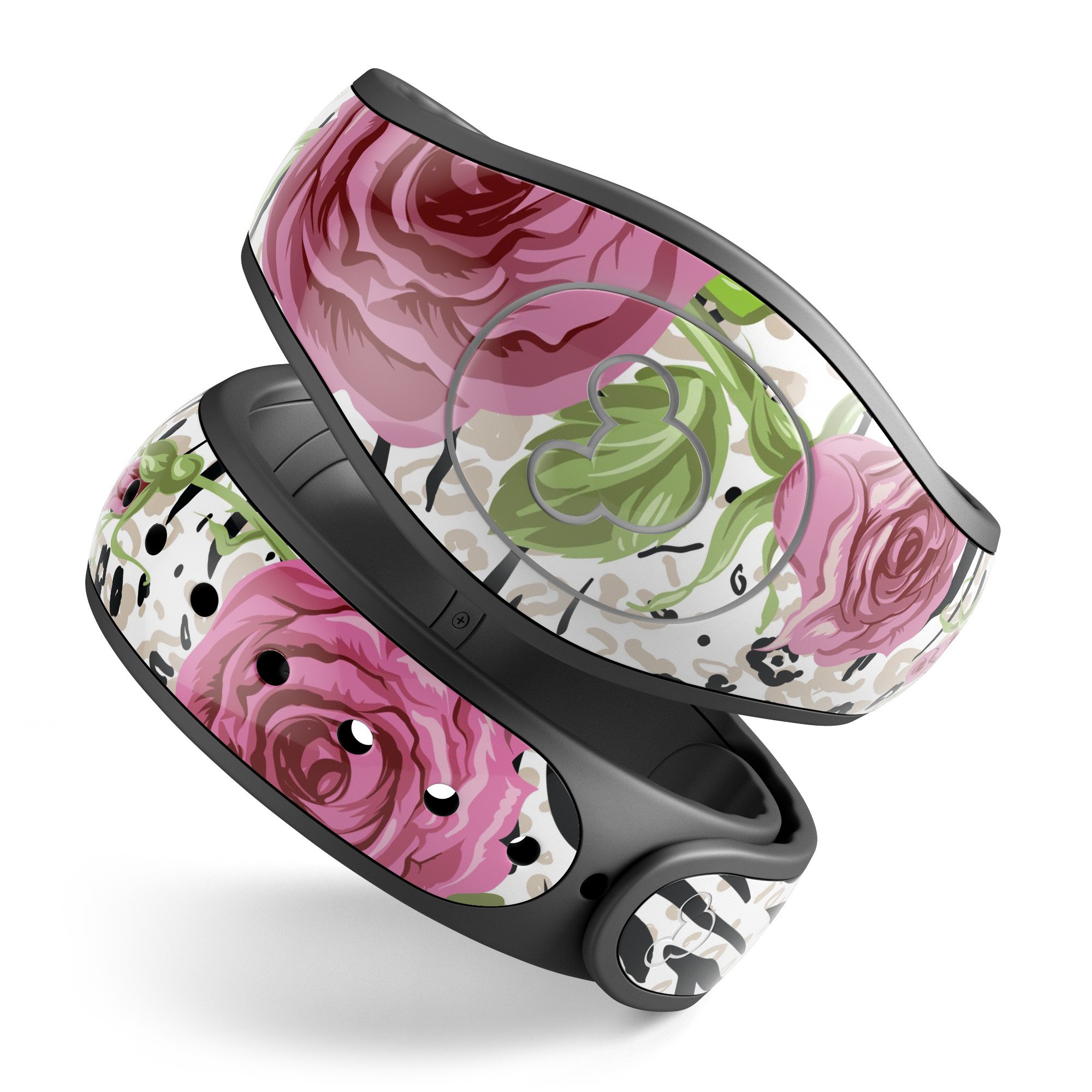 Animal Vibe Floral decal skin wrap kit for Disney Magic Band, showcasing vibrant floral patterns and high-quality finish.