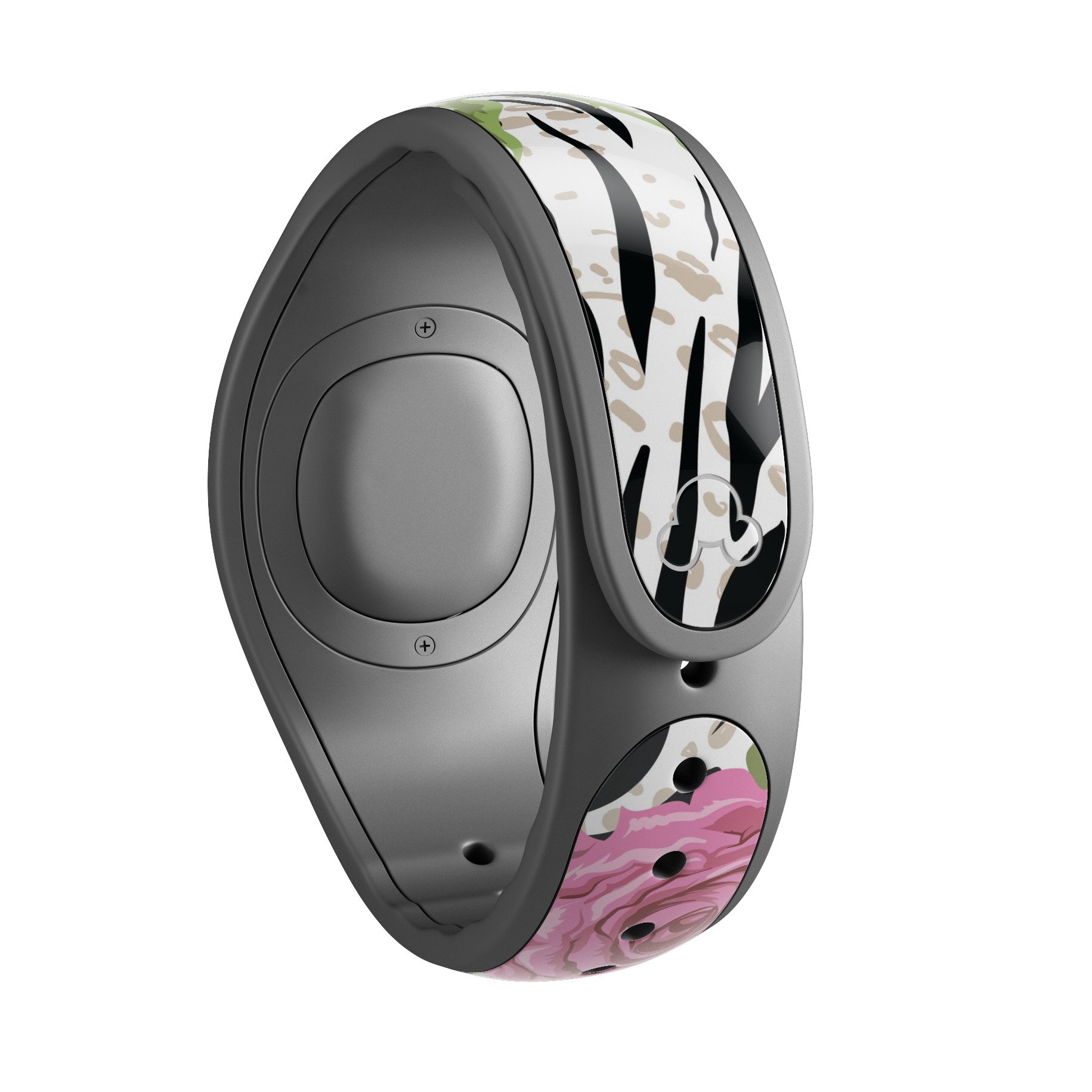 Animal Vibe Floral decal skin wrap kit for Disney Magic Band, showcasing vibrant floral patterns and high-quality finish.