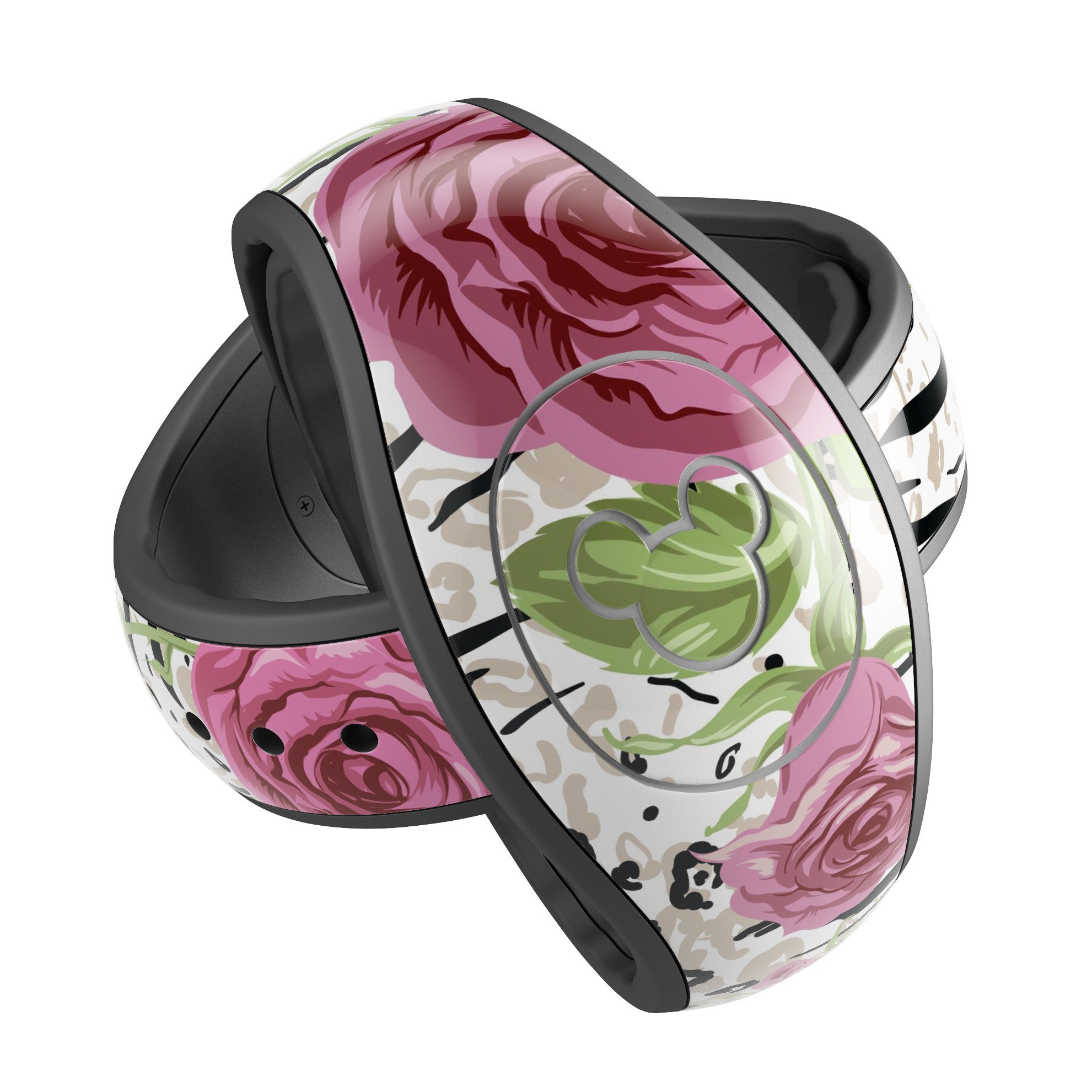 Animal Vibe Floral decal skin wrap kit for Disney Magic Band, showcasing vibrant floral patterns and high-quality finish.