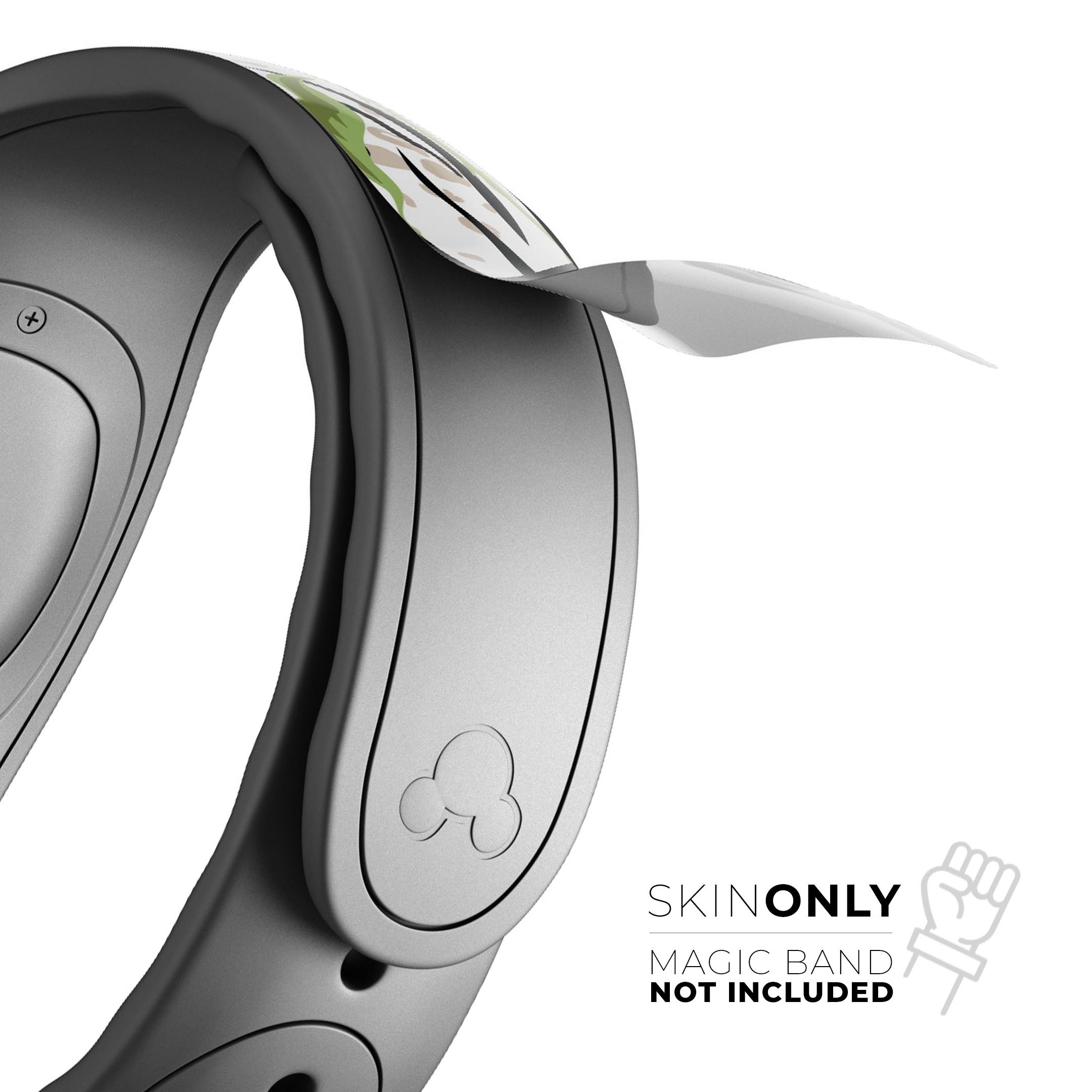 Animal Vibe Floral decal skin wrap kit for Disney Magic Band, showcasing vibrant floral patterns and high-quality finish.