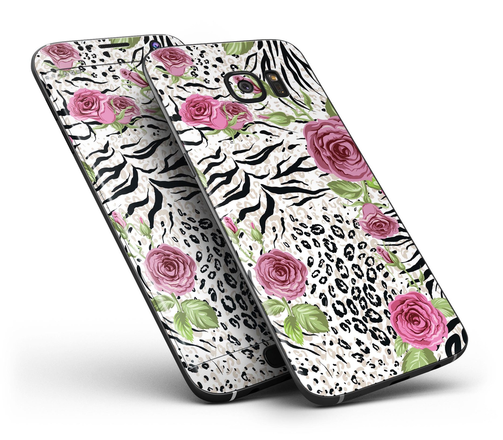 Animal Vibe Floral Full Body Skin-Kit for Samsung Galaxy S7, showcasing vibrant floral design and premium vinyl material.