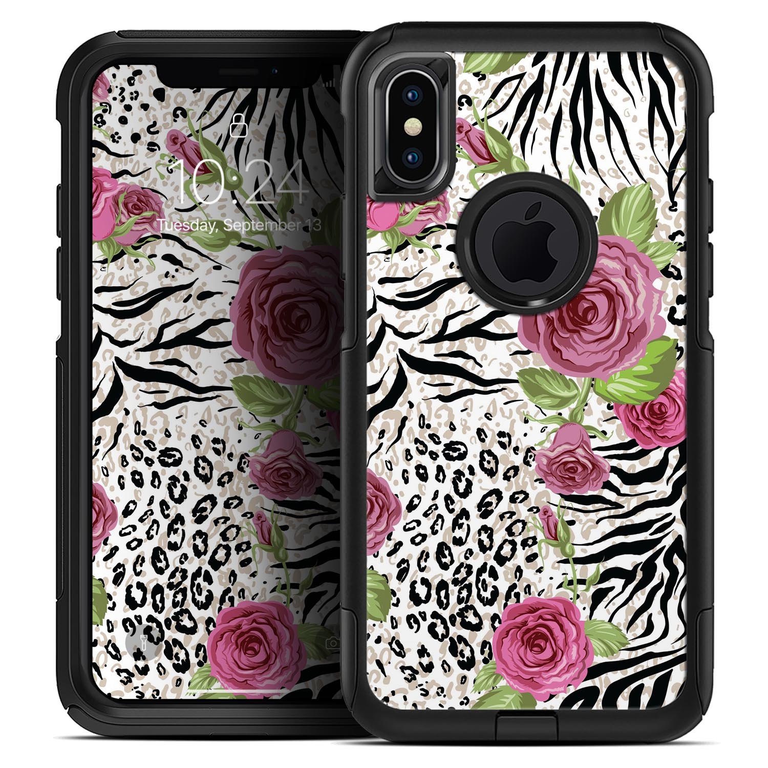 Animal Vibe Floral Skin Kit for iPhone OtterBox Cases featuring vibrant floral design and ultra-thin protection.
