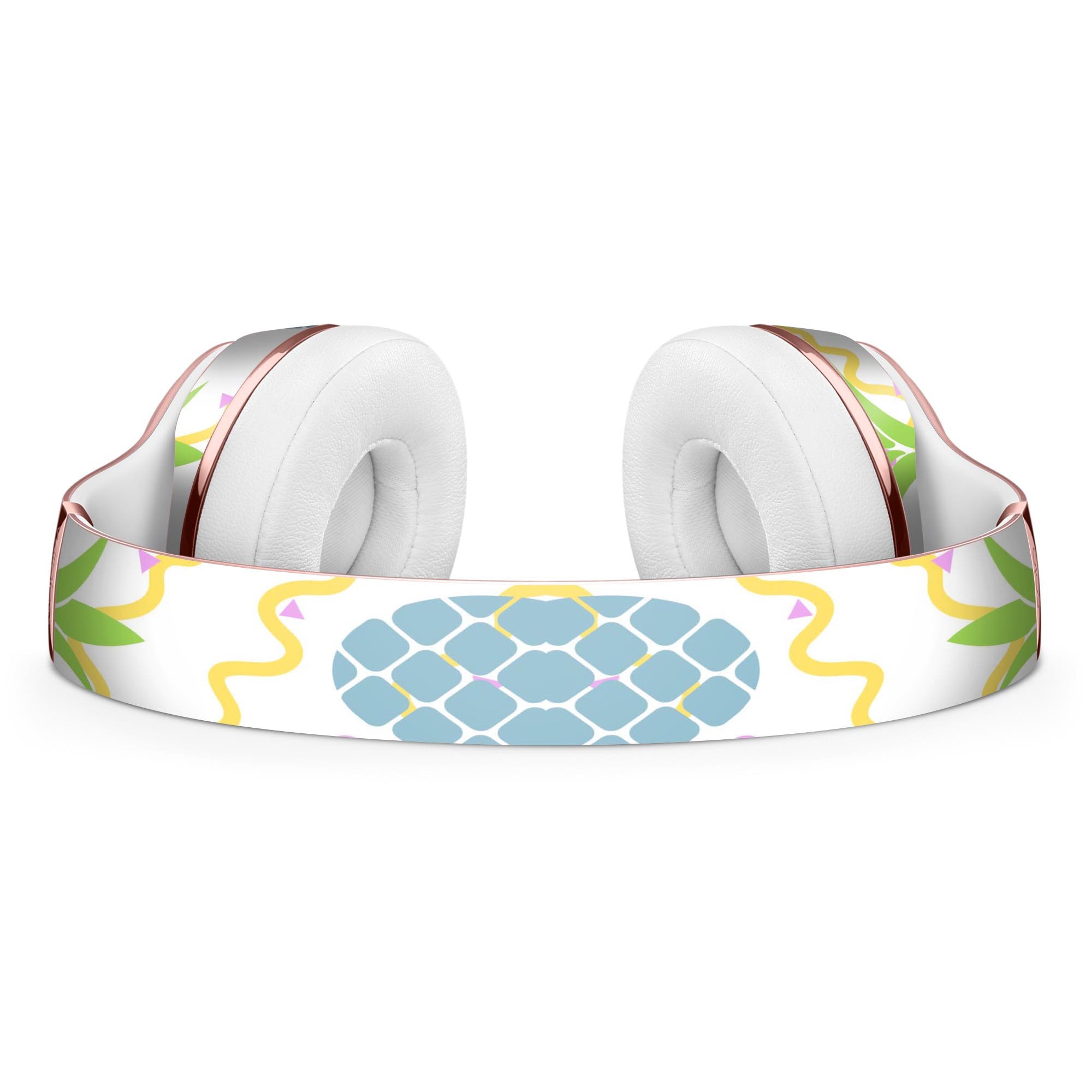 Animated Retro Pineapples Full-Body Skin Kit for Beats by Dre Solo 3 Wireless Headphones, showcasing vibrant pineapple design.