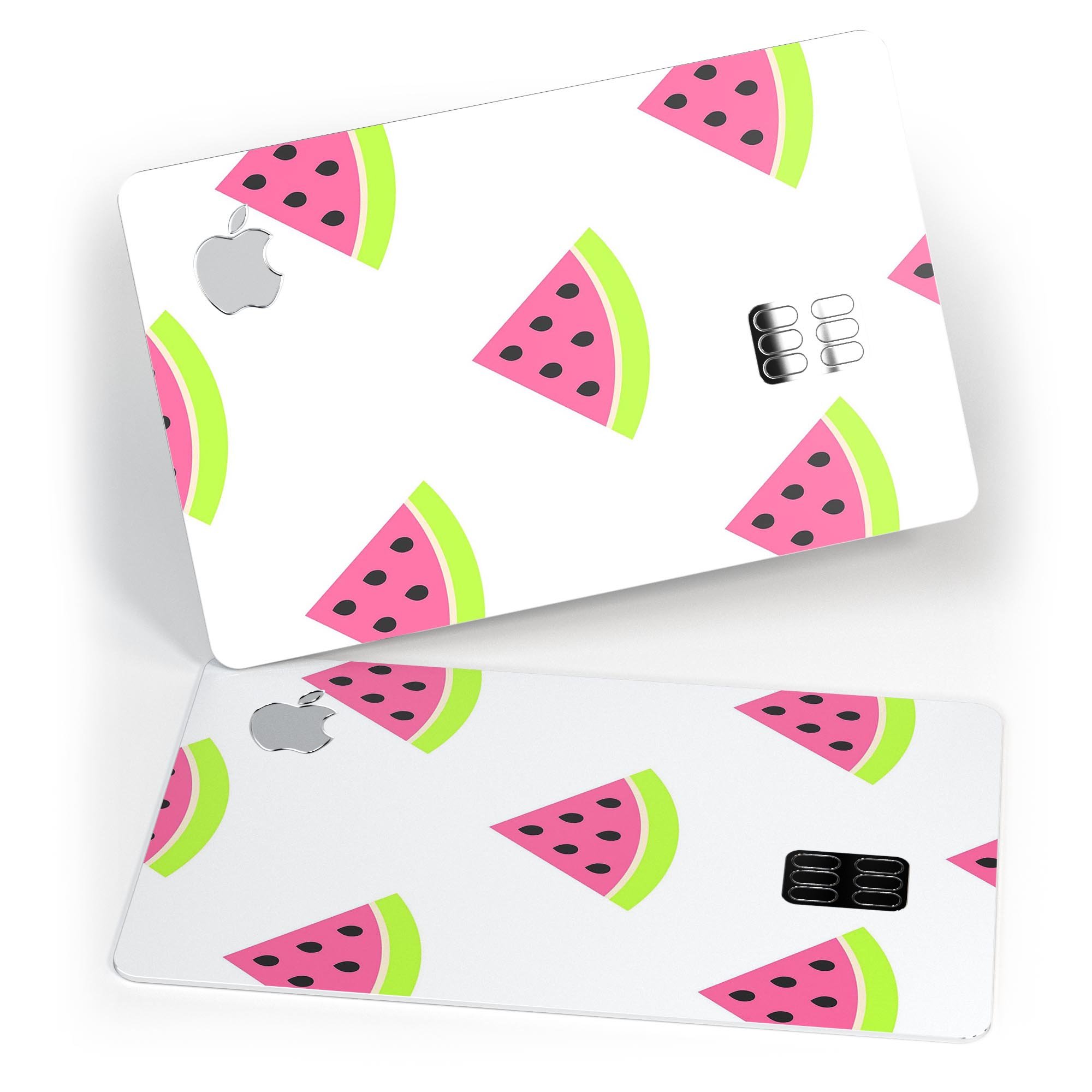 Animated Watermelon Pattern decal skin for Apple Card, showcasing vibrant colors and a protective design.
