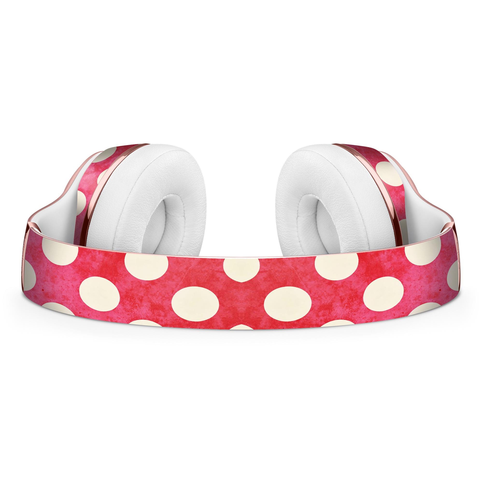 Antique Red and White Polkadot Skin Kit for Beats by Dre Solo 3 Wireless Headphones, showcasing vibrant colors and unique design.