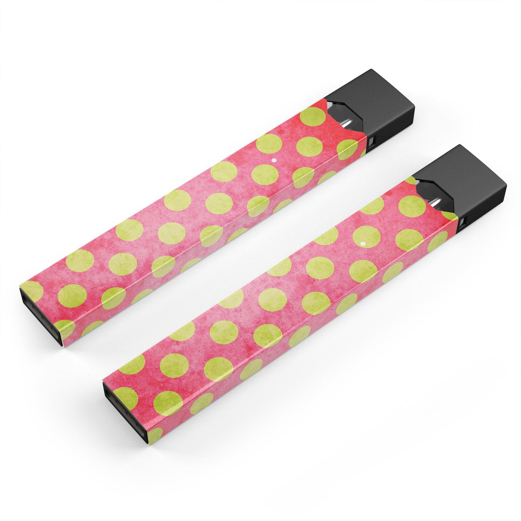 Antique Red and Yellow Polkadot Pattern decal for JUUL vaping device, showcasing vibrant colors and a stylish design.