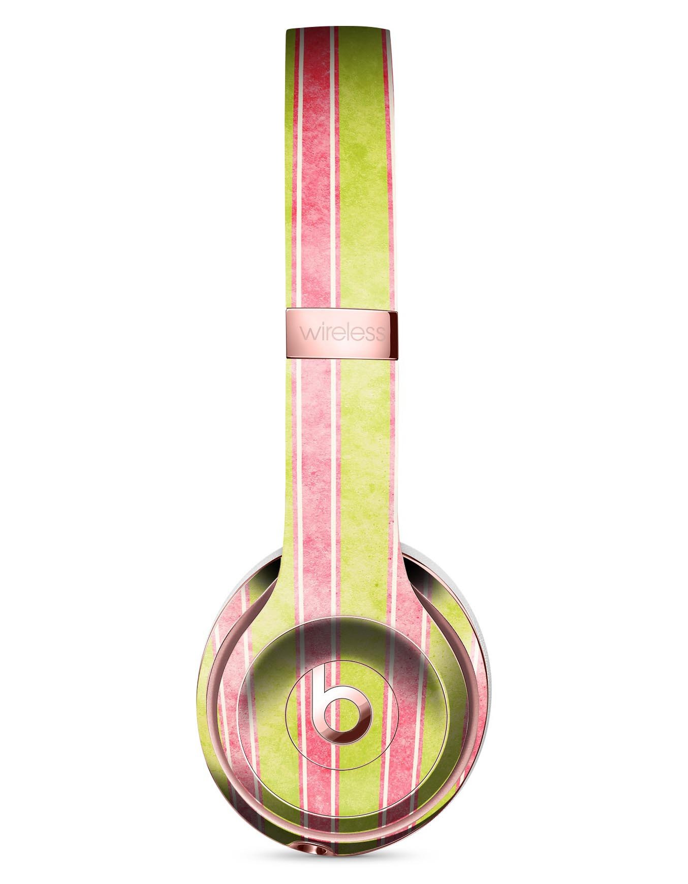 Antique Red and Yellow Vertical Stripes Skin Kit for Beats by Dre Solo 3 Wireless Headphones, showcasing vibrant colors and unique design.