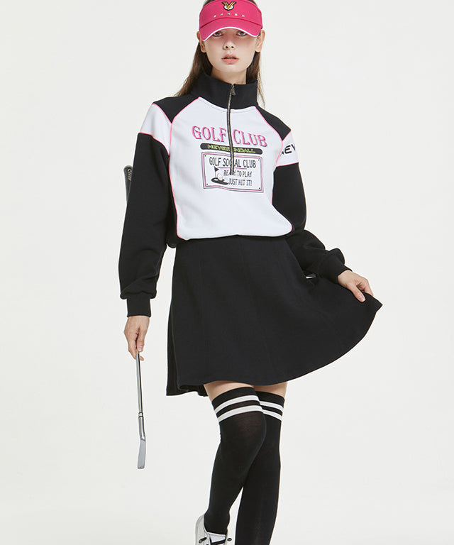 Any Day Jersey Flare pants in black with a flared skirt design, showcasing a stylish and youthful look suitable for casual and sporty occasions.