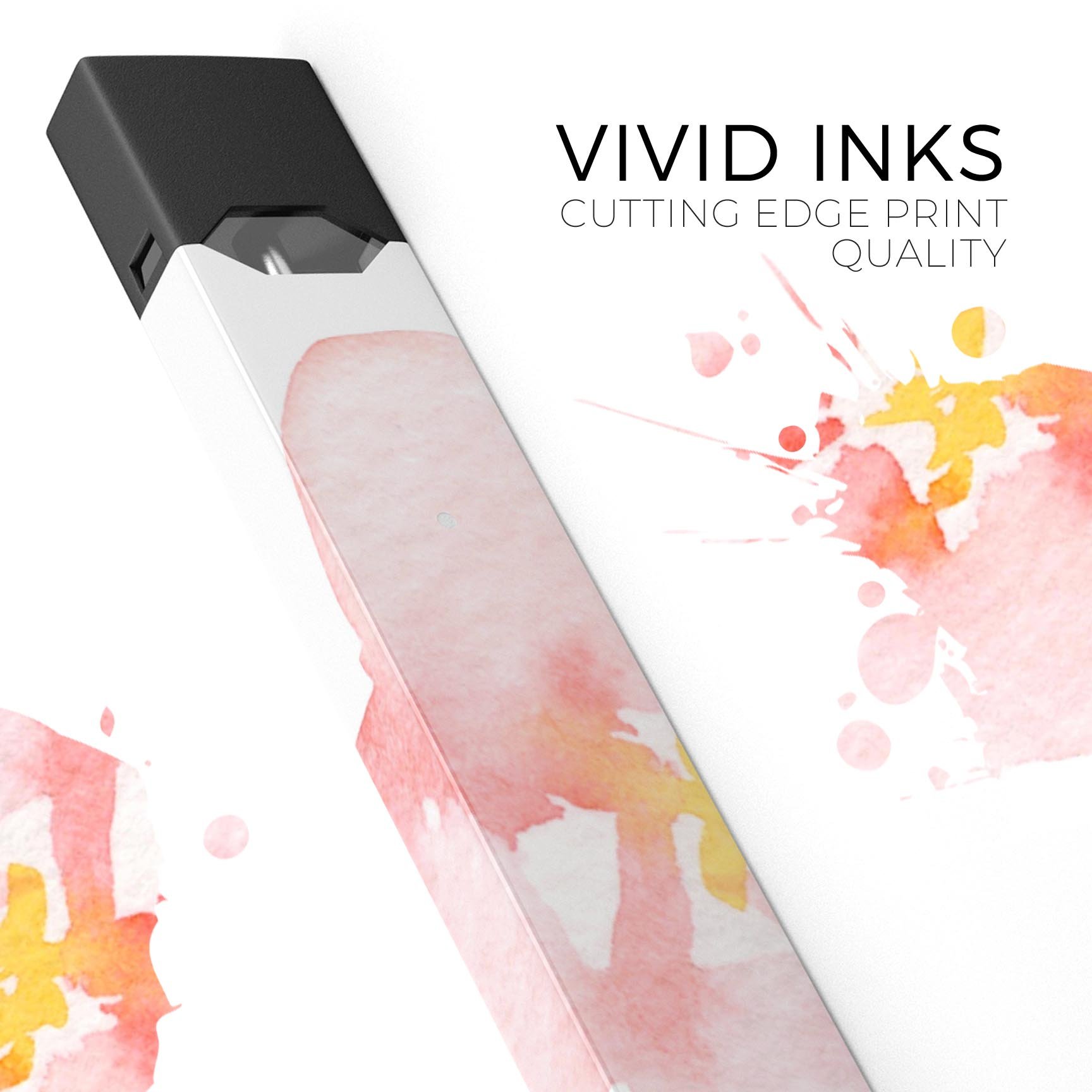 Apricot Watercolor Hibiscus skin-wrap for JUUL device, showcasing vibrant floral design and premium quality.