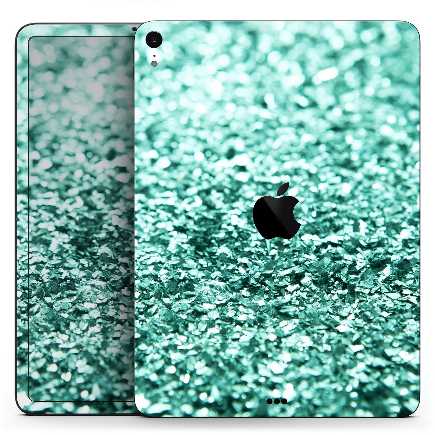 Aqua Green Glimmer Full Body Skin Decal for Apple iPad Pro, showcasing vibrant color and sleek design.