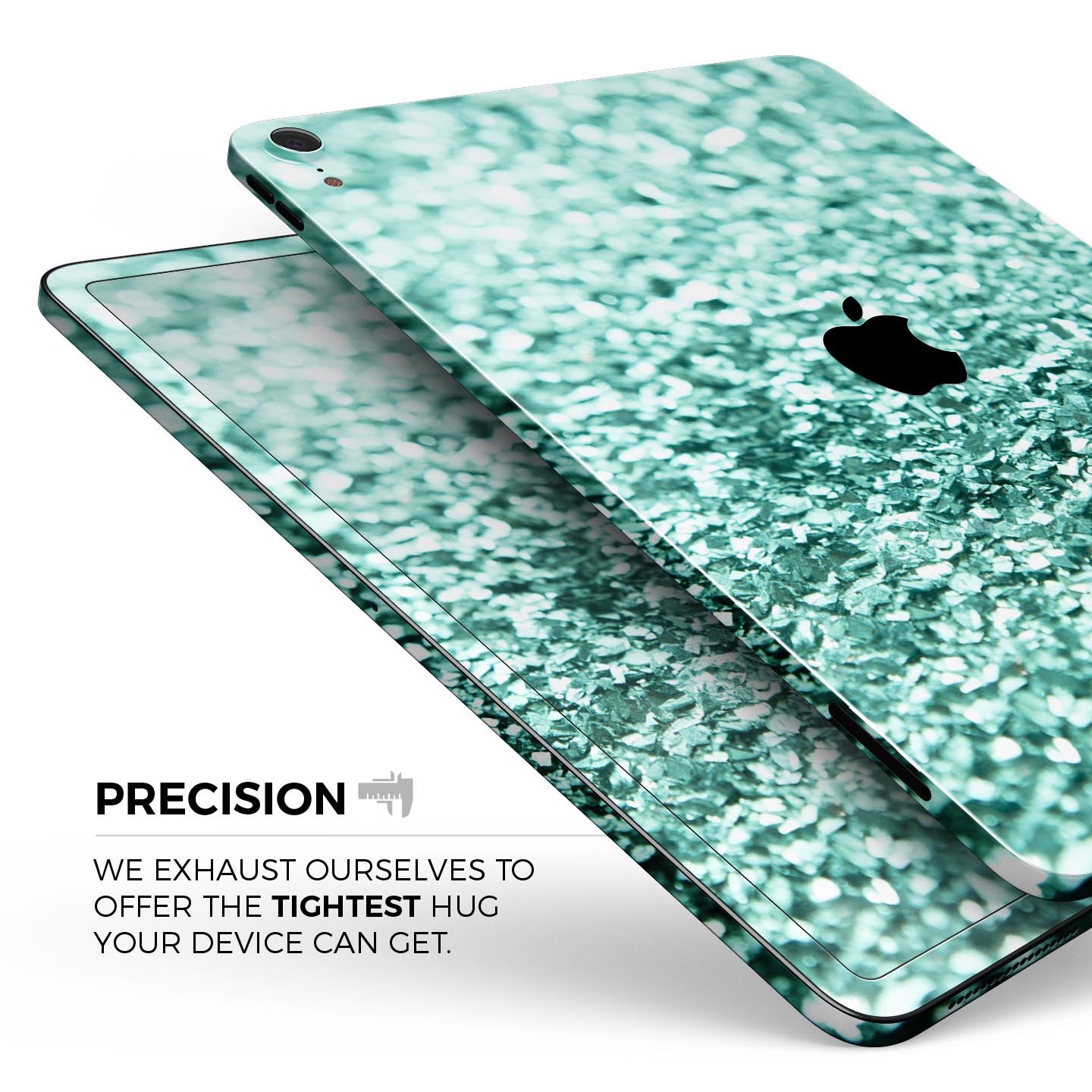 Aqua Green Glimmer Full Body Skin Decal for Apple iPad Pro, showcasing vibrant color and sleek design.