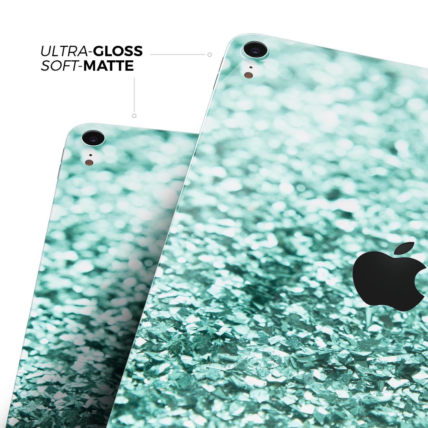 Aqua Green Glimmer Full Body Skin Decal for Apple iPad Pro, showcasing vibrant color and sleek design.