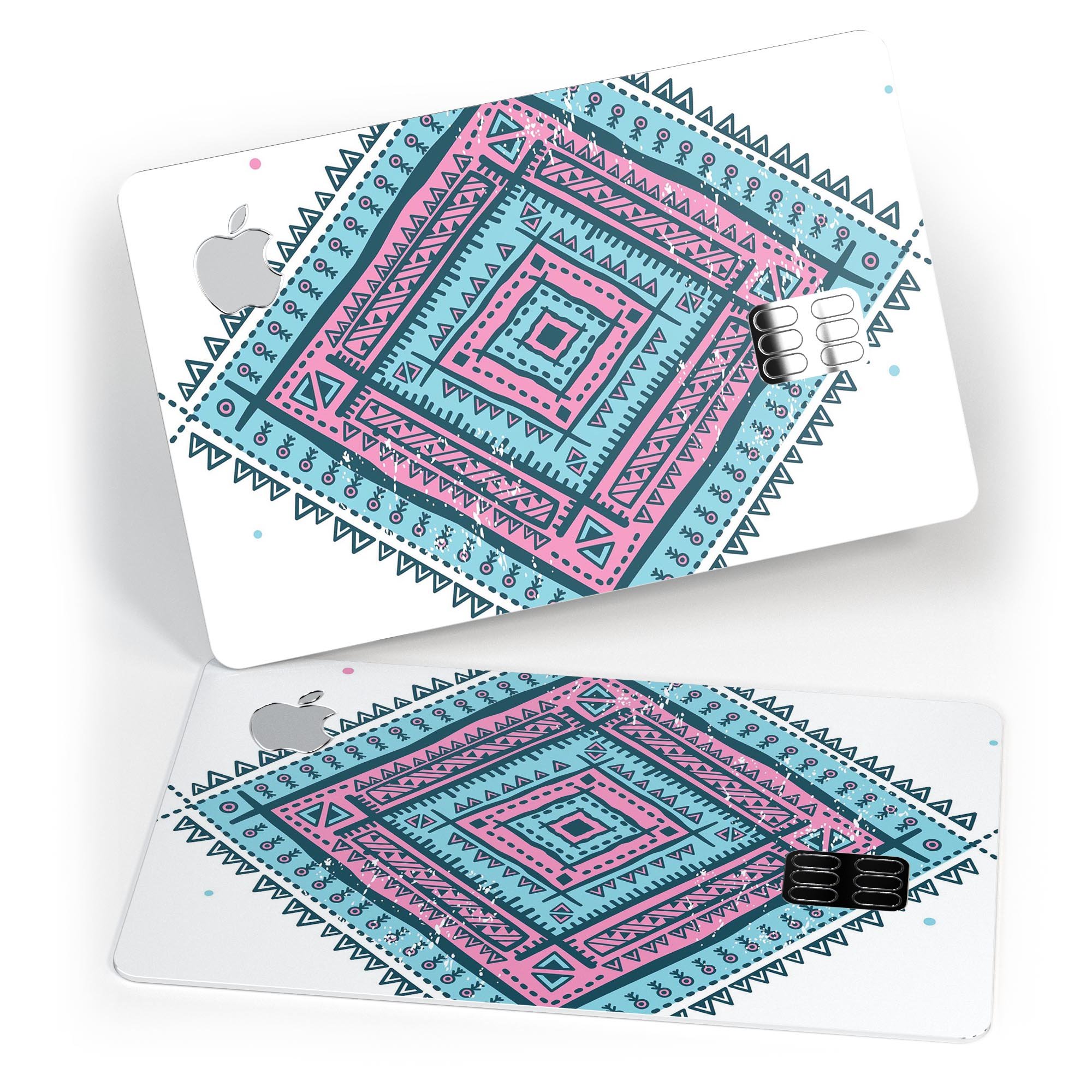 Aztec Diamond Premium Protective Decal Skin-Kit for Apple Card, showcasing its sleek design and protective features.