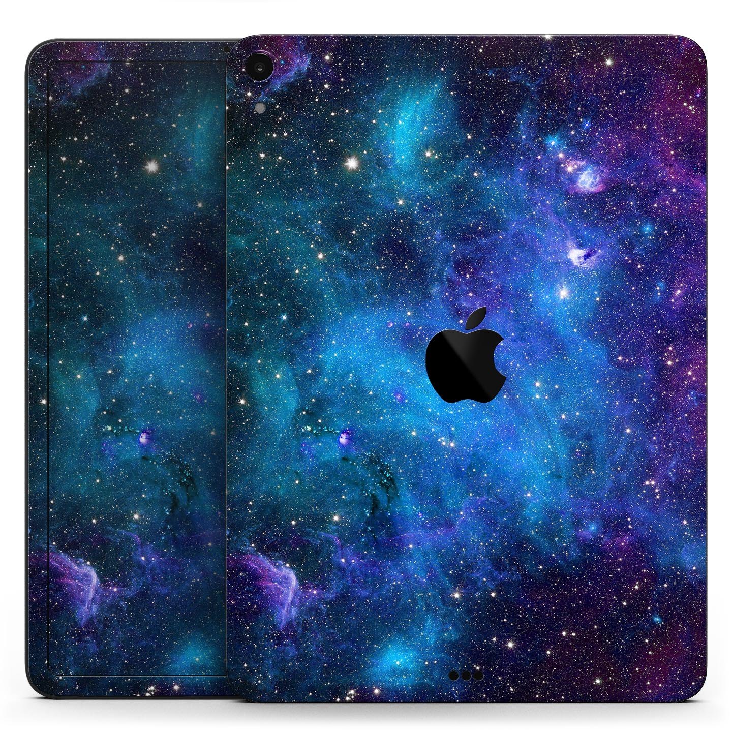 Azure Nebula full body skin decal for Apple iPad Pro, showcasing vibrant colors and premium 3M material.