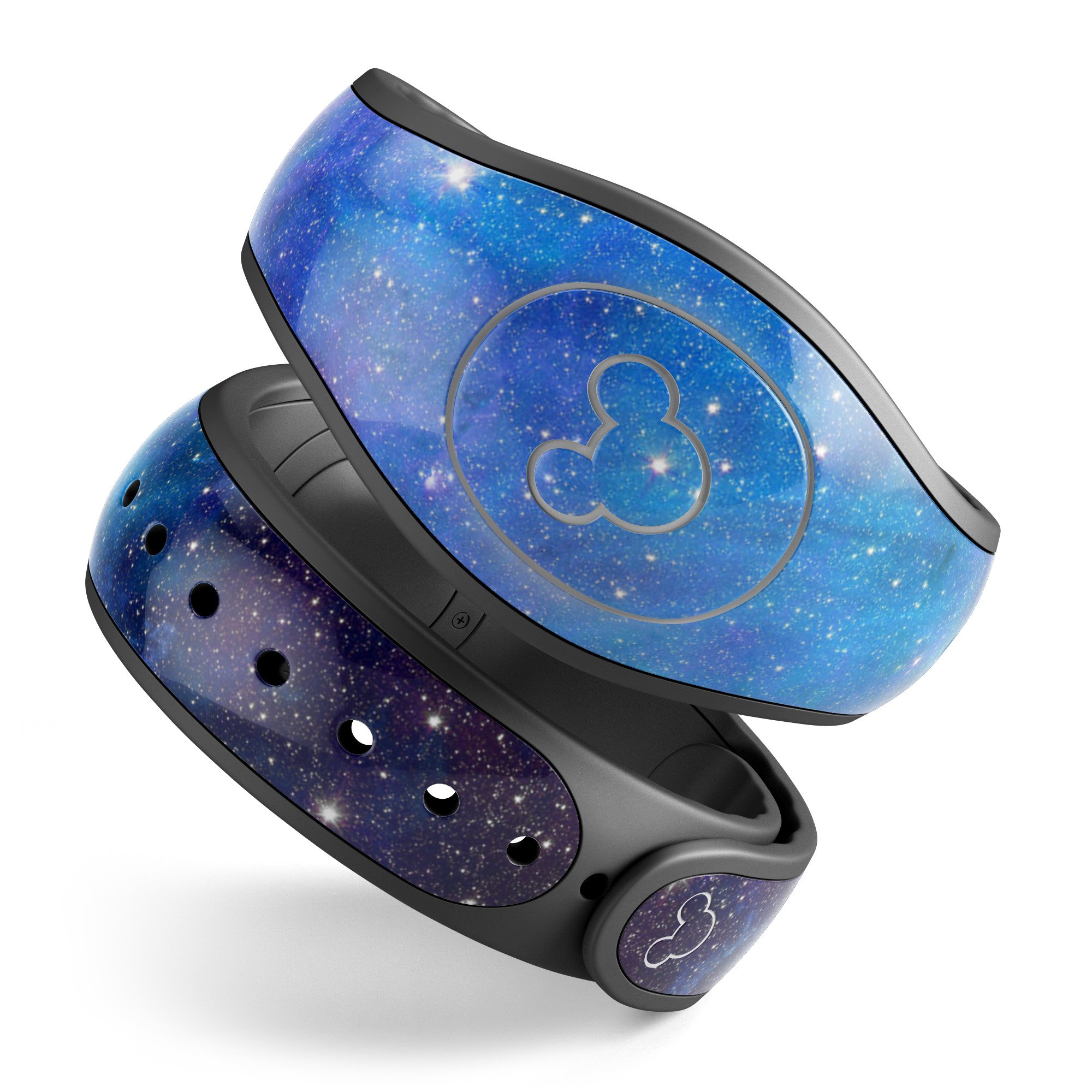 Azure Nebula Full Body Skin Decal Wrap Kit for Disney Magic Band, showcasing vibrant colors and a sleek design.